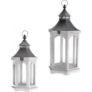 Rosecliff Heights Distressed Outdoor Hanging Wood Lantern ROHE5410
